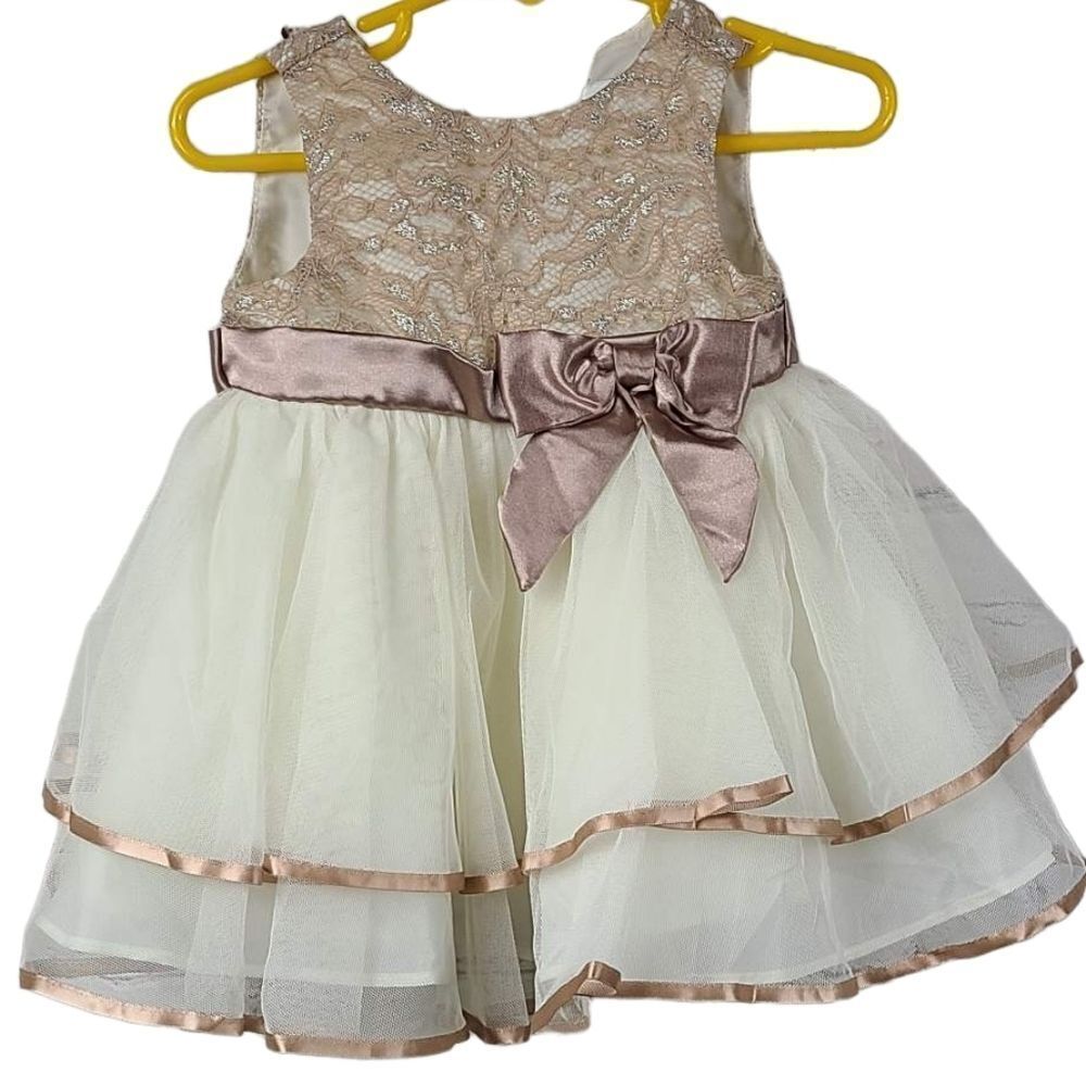 Rare Editions Baby Girls Formal Dress Lace Satin Ribbon Frilly Mesh Tulle Ruffle